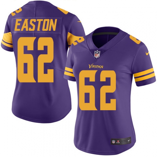 Women's Nike Minnesota Vikings 62 Nick Easton Limited Purple Rush Vapor Untouchable NFL Jersey