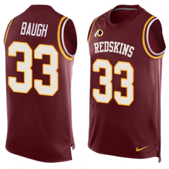 Men's Nike Washington Redskins 33 Sammy Baugh Limited Red Player Name & Number Tank Top NFL Jersey