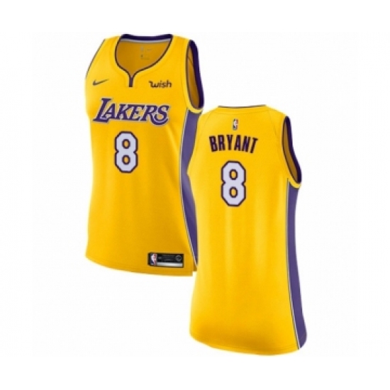 Women's Los Angeles Lakers 8 Kobe Bryant Authentic Gold Home Basketball Jersey - Icon Edition