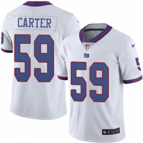 Youth Nike New York Giants 59 Lorenzo Carter Limited White Rush Vapor Untouchable NFL Jersey