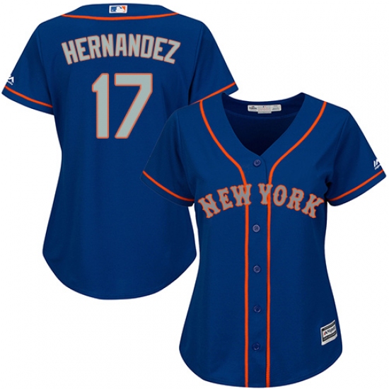 Women's Majestic New York Mets 17 Keith Hernandez Authentic Royal Blue Alternate Road Cool Base MLB Jersey