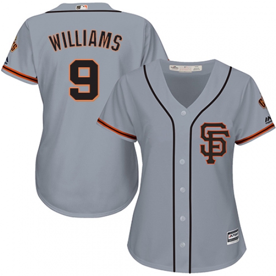 Women's Majestic San Francisco Giants 9 Matt Williams Replica Grey Road 2 Cool Base MLB Jersey