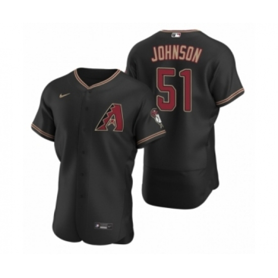 Men's Arizona Diamondbacks 51 Randy Johnson Nike Black Authentic 2020 Alternate Jersey