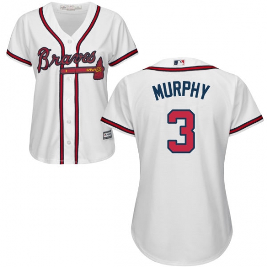 Women's Majestic Atlanta Braves 3 Dale Murphy Authentic White Home Cool Base MLB Jersey