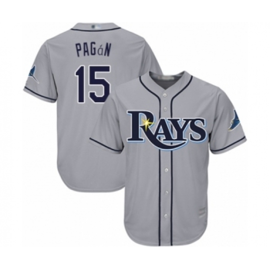 Youth Tampa Bay Rays 15 Emilio Pagan Authentic Grey Road Cool Base Baseball Player Jersey