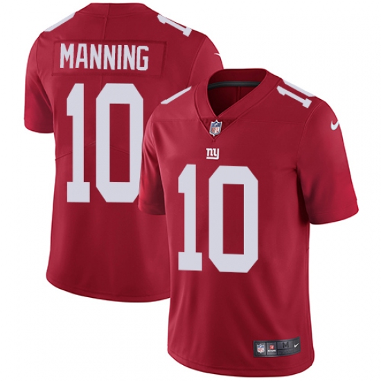 Men's Nike New York Giants 10 Eli Manning Red Alternate Vapor Untouchable Limited Player NFL Jersey