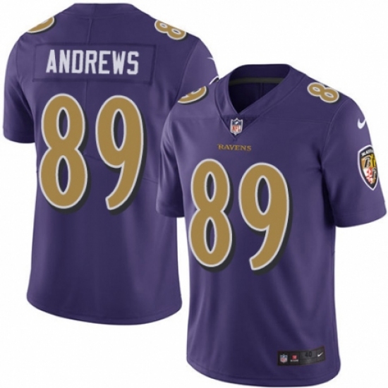 Youth Nike Baltimore Ravens 89 Mark Andrews Limited Purple Rush Vapor Untouchable NFL Jersey