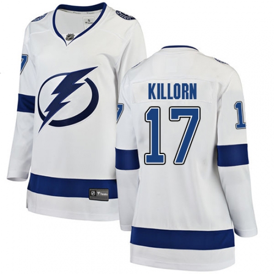 Women's Tampa Bay Lightning 17 Alex Killorn Fanatics Branded White Away Breakaway NHL Jersey