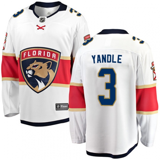 Men's Florida Panthers 3 Keith Yandle Fanatics Branded White Away Breakaway NHL Jersey