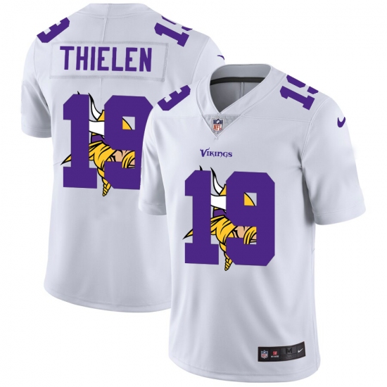 Men's Minnesota Vikings 19 Adam Thielen White Nike White Shadow Edition Limited Jersey