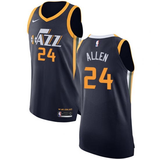 Men's Nike Utah Jazz 24 Grayson Allen Authentic Navy Blue NBA Jersey - Icon Edition