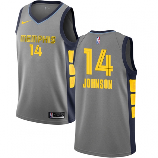 Men's Nike Memphis Grizzlies 14 Brice Johnson Swingman Gray NBA Jersey - City Edition