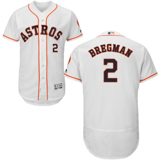 Men's Majestic Houston Astros 2 Alex Bregman White Flexbase Authentic Collection MLB Jersey