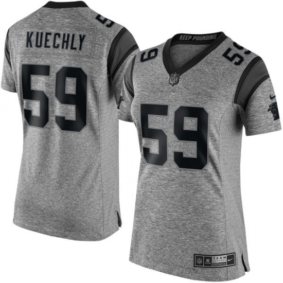 Women's Nike Carolina Panthers 59 Luke Kuechly Limited Gray Gridiron NFL Jersey