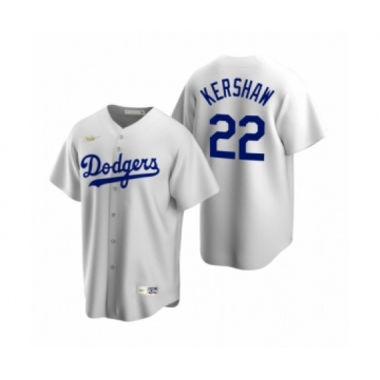 Men's Los Angeles Dodgers 22 Clayton Kershaw Nike White Cooperstown Collection Home Jersey