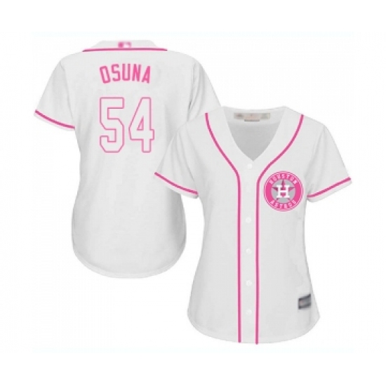 Women's Houston Astros 54 Roberto Osuna Authentic White Fashion Cool Base Baseball Jersey