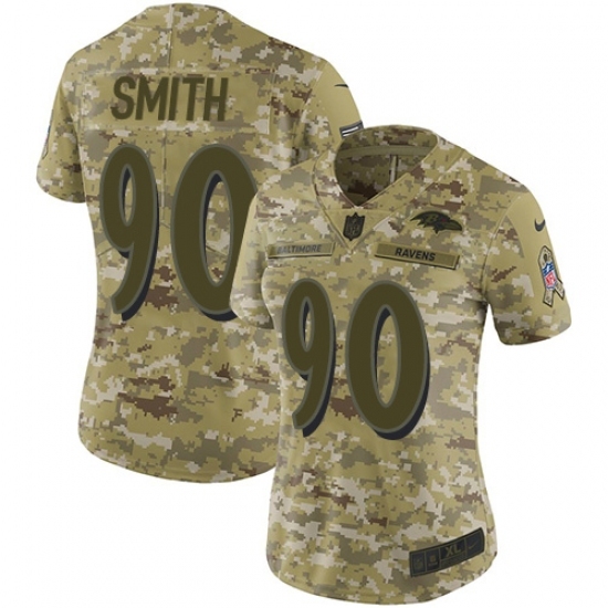Women's Nike Baltimore Ravens 90 Za Darius Smith Limited Camo 2018 Salute to Service NFL Jersey
