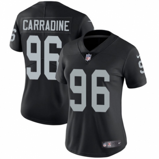 Women's Nike Oakland Raiders 96 Cornellius Carradine Black Team Color Vapor Untouchable Elite Player NFL Jersey