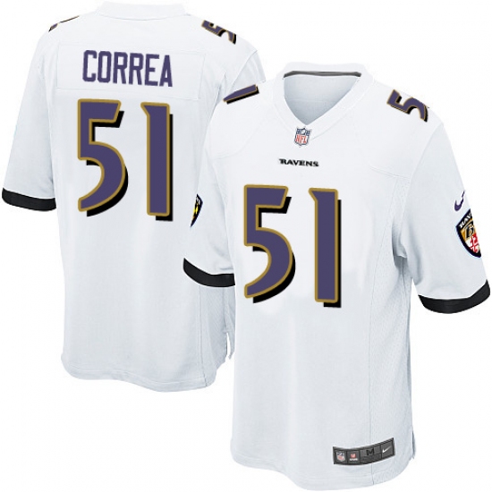 Men's Nike Baltimore Ravens 51 Kamalei Correa Game White NFL Jersey