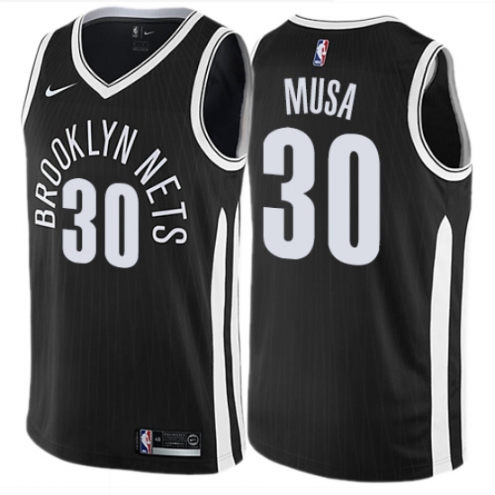 Women's Nike Brooklyn Nets 30 Dzanan Musa Swingman Black NBA Jersey - City Edition