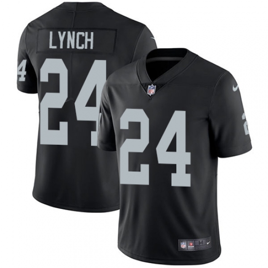 Men's Nike Oakland Raiders 24 Marshawn Lynch Black Team Color Vapor Untouchable Limited Player NFL Jersey