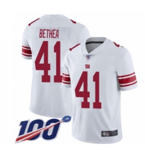 Men's New York Giants 41 Antoine Bethea White Vapor Untouchable Limited Player 100th Season Football Jersey