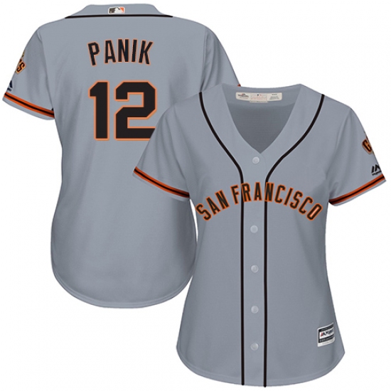 Women's Majestic San Francisco Giants 12 Joe Panik Authentic Grey Road Cool Base MLB Jersey