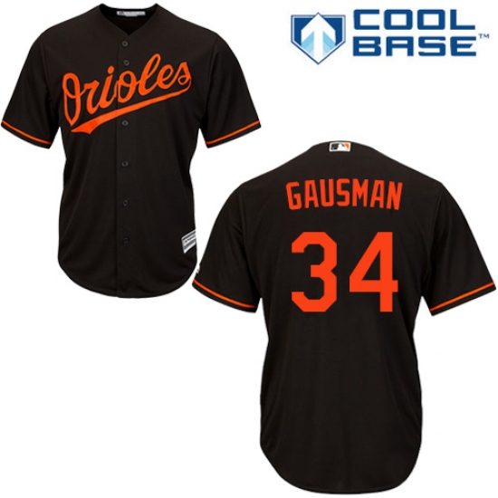 Men's Majestic Baltimore Orioles 34 Kevin Gausman Replica Black Alternate Cool Base MLB Jersey