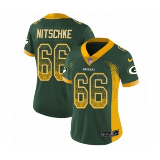 Women's Nike Green Bay Packers 66 Ray Nitschke Limited Green Rush Drift Fashion NFL Jersey