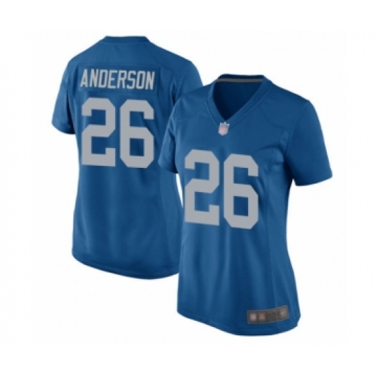 Women's Detroit Lions 26 C.J. Anderson Game Blue Alternate Football Jersey