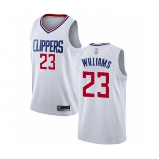 Women's Los Angeles Clippers 23 Lou Williams Authentic White Basketball Jersey - Association Edition