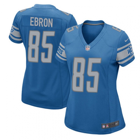 Women's Nike Detroit Lions 85 Eric Ebron Game Light Blue Team Color NFL Jersey