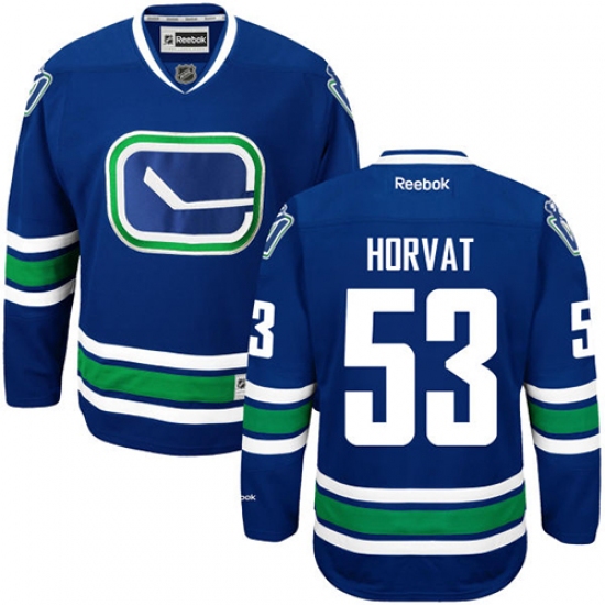 Women's Reebok Vancouver Canucks 53 Bo Horvat Premier Royal Blue Third NHL Jersey