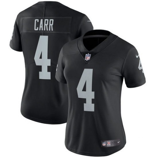 Women's Nike Oakland Raiders 4 Derek Carr Black Team Color Vapor Untouchable Limited Player NFL Jersey