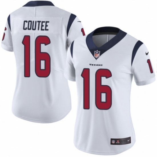 Women's Nike Houston Texans 16 Keke Coutee White Vapor Untouchable Elite Player NFL Jersey