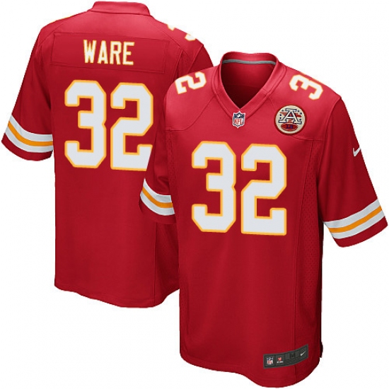 Men's Nike Kansas City Chiefs 32 Spencer Ware Game Red Team Color NFL Jersey