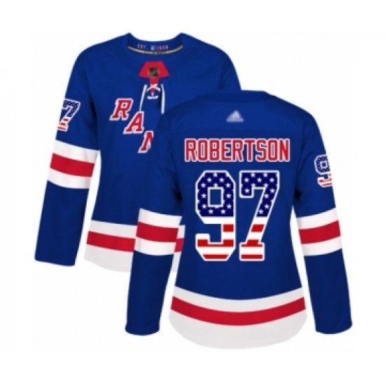 Women's New York Rangers 97 Matthew Robertson Authentic Royal Blue USA Flag Fashion Hockey Jersey