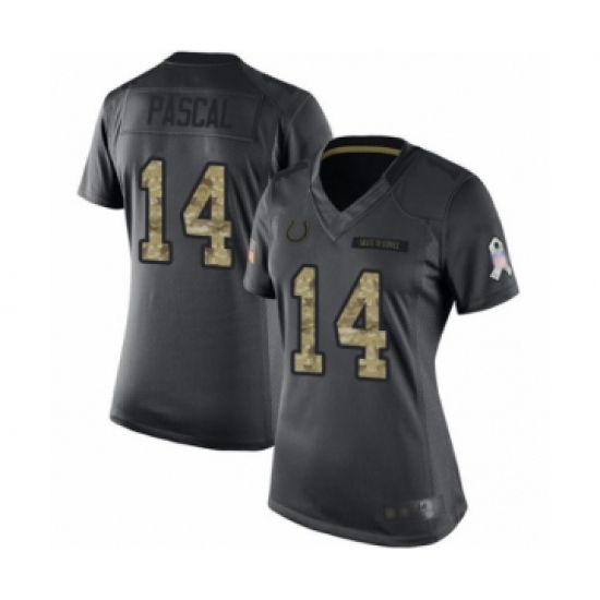 Women's Indianapolis Colts 14 Zach Pascal Limited Black 2016 Salute to Service Football Jersey