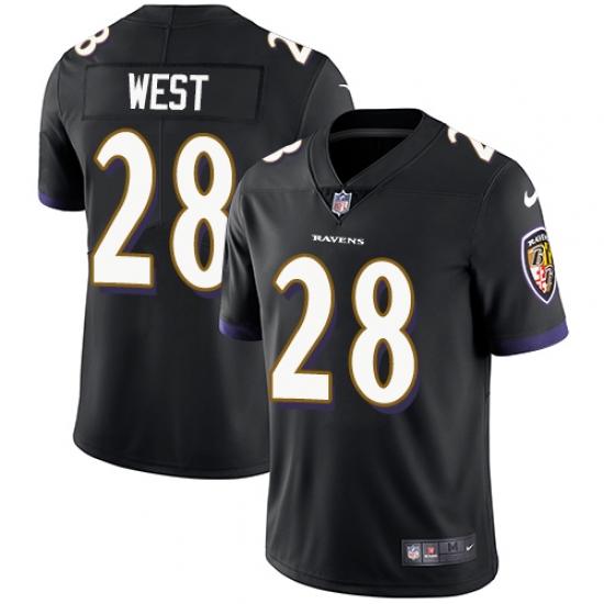 Youth Nike Baltimore Ravens 28 Terrance West Black Alternate Vapor Untouchable Limited Player NFL Jersey