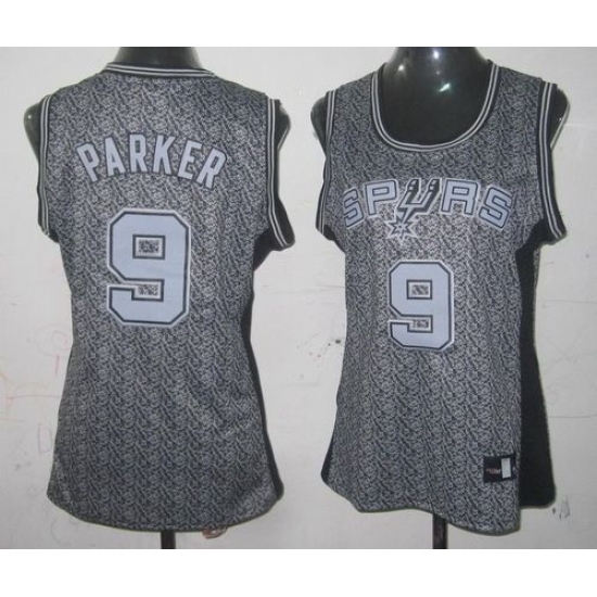 Women's Adidas San Antonio Spurs 9 Tony Parker Authentic Grey Static Fashion NBA Jersey