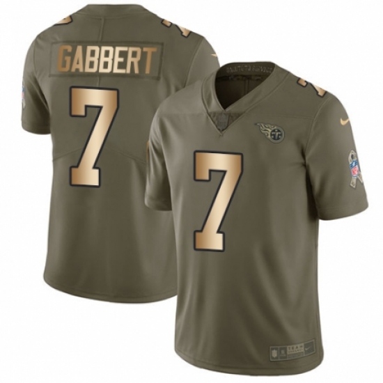 Youth Nike Tennessee Titans 7 Blaine Gabbert Limited Olive/Gold 2017 Salute to Service NFL Jersey