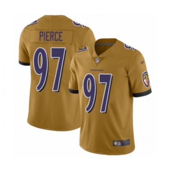 Youth Baltimore Ravens 97 Michael Pierce Limited Gold Inverted Legend Football Jersey