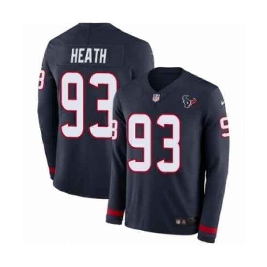 Youth Nike Houston Texans 93 Joel Heath Limited Navy Blue Therma Long Sleeve NFL Jersey