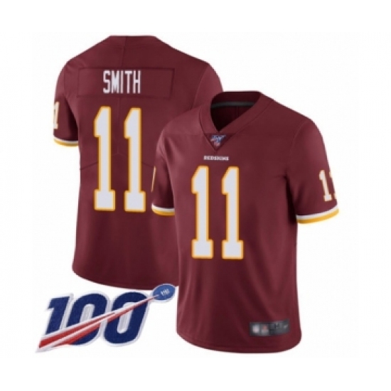 Youth Washington Redskins 11 Alex Smith Burgundy Red Team Color Vapor Untouchable Limited Player 100th Season Football Jersey