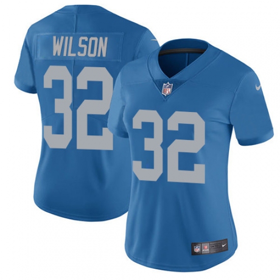 Women's Nike Detroit Lions 32 Tavon Wilson Limited Blue Alternate Vapor Untouchable NFL Jersey