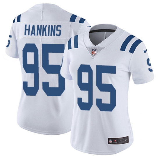 Women's Nike Indianapolis Colts 95 Johnathan Hankins Elite White NFL Jersey