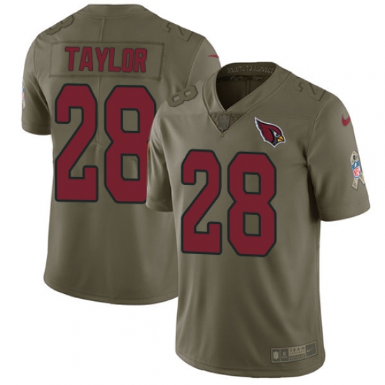 Youth Nike Arizona Cardinals 28 Jamar Taylor Limited Olive 2017 Salute to Service NFL Jersey