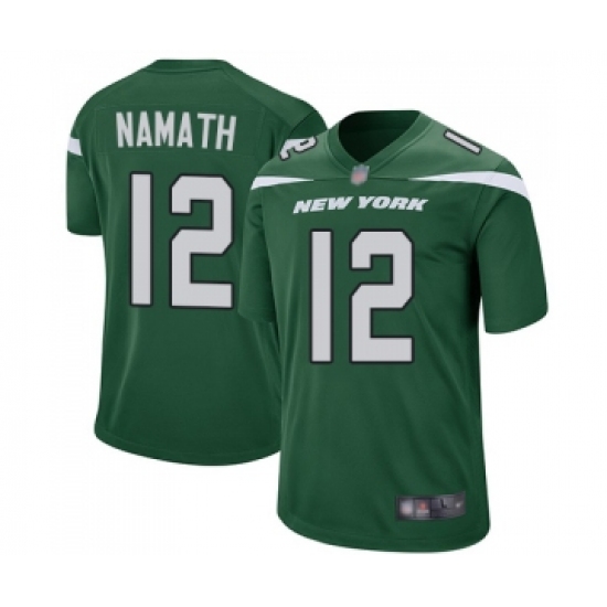 Men's New York Jets 12 Joe Namath Game Green Team Color Football Jersey