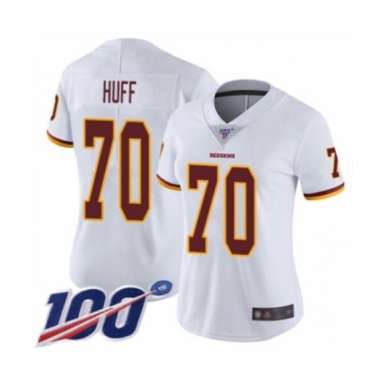 Women's Washington Redskins 70 Sam Huff White Vapor Untouchable Limited Player 100th Season Football Jersey