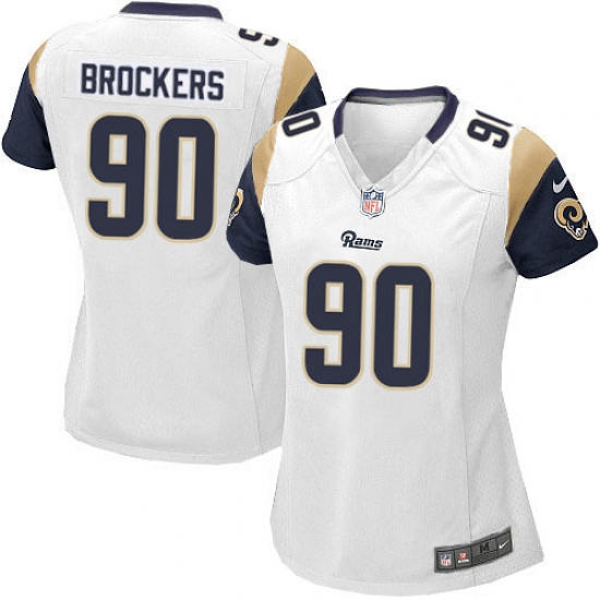 Women's Nike Los Angeles Rams 90 Michael Brockers Game White NFL Jersey